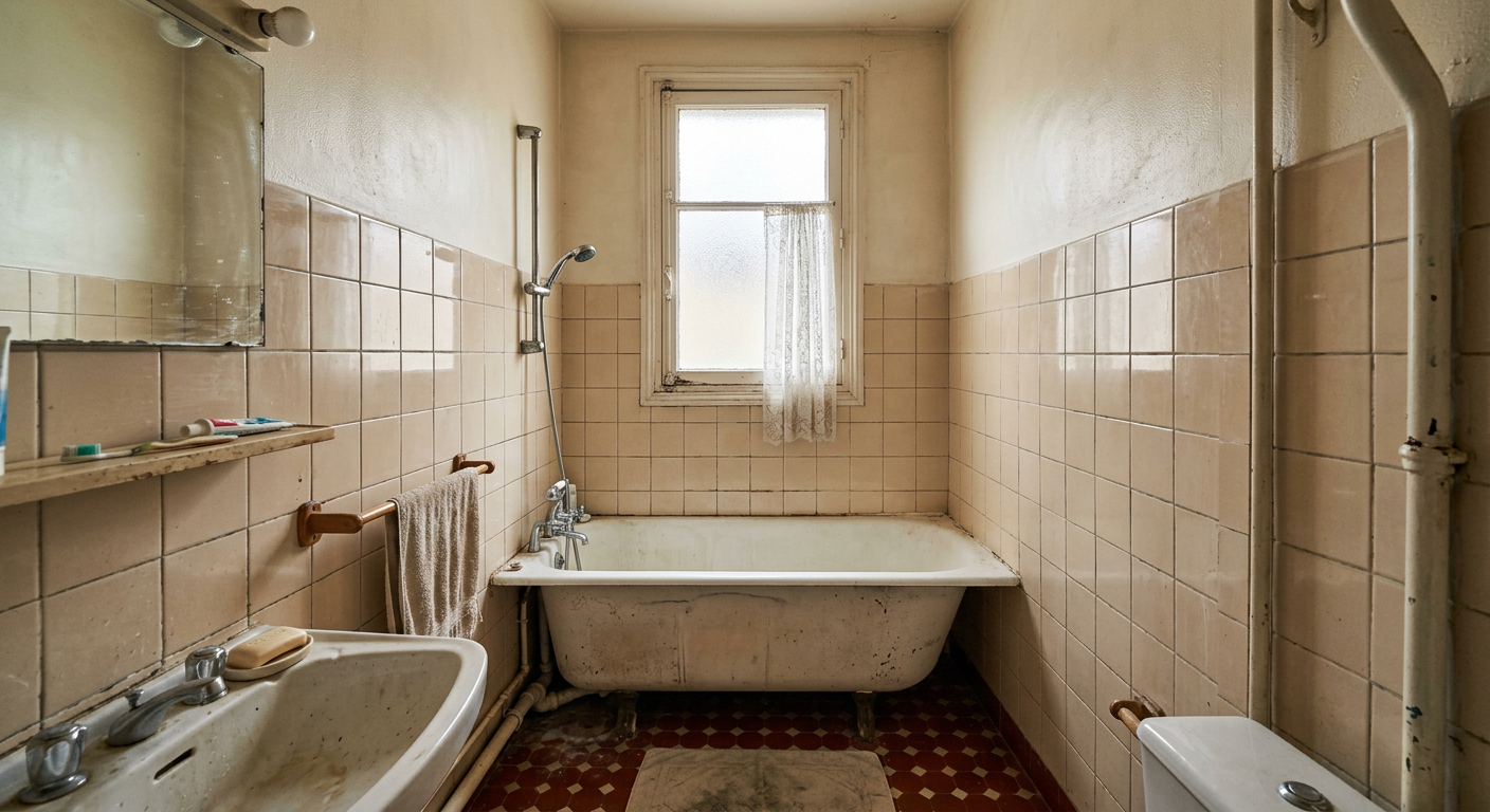 Photo d'une salle de bain ancienne envoyée pour obtenir un prix de rénovation